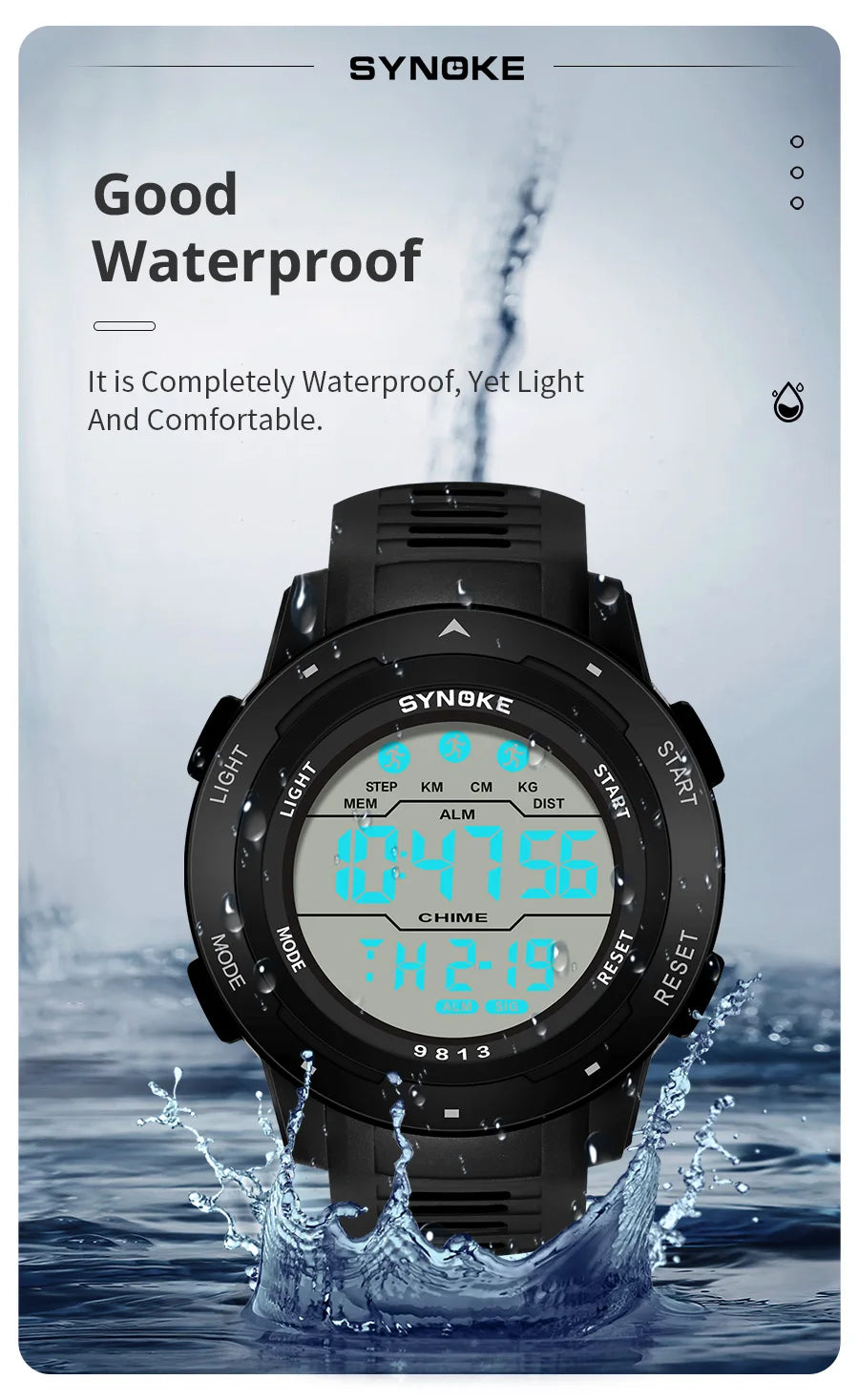 Men Digital Watch Sports Watches Timing Function Alarm Clock Waterproof 50M Digital Watch Military Clock Large Screen