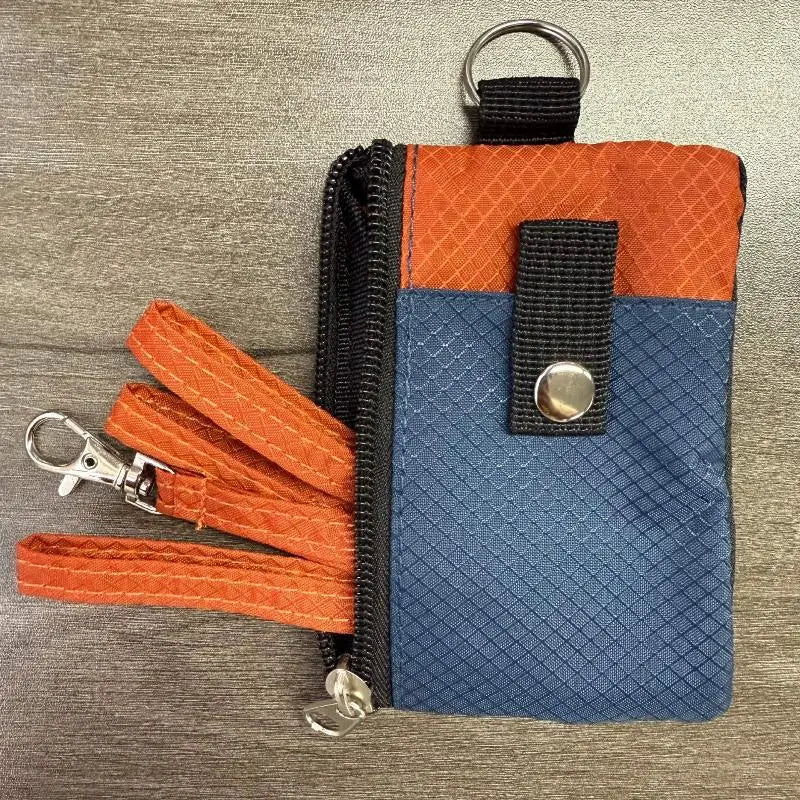 Badge Holder With ID Window Small Wallet Waterproof Anti-Theft Travel Keychain Wallet Men Women Slim Zip Card Lanyard Wallet