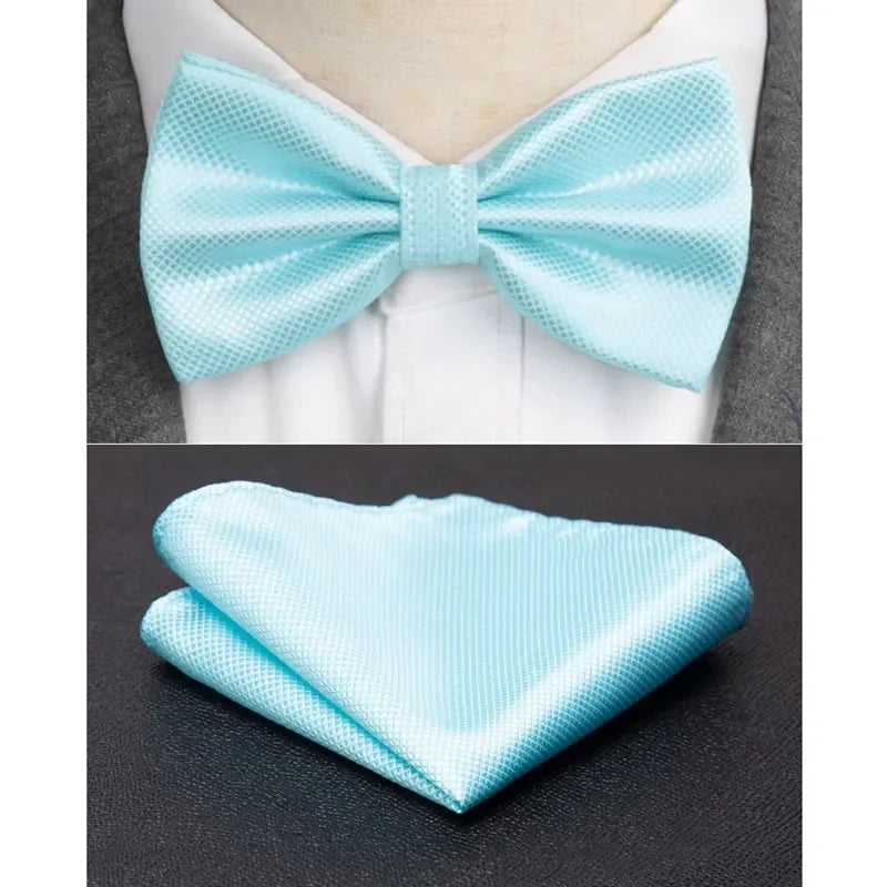 Men Bowtie Cravat Set Solid Fashion Butterfly Party Wedding Bow Ties Girls Formal Dress Tie Mens Bowknot Fashion Accessories BAZAARHUBO