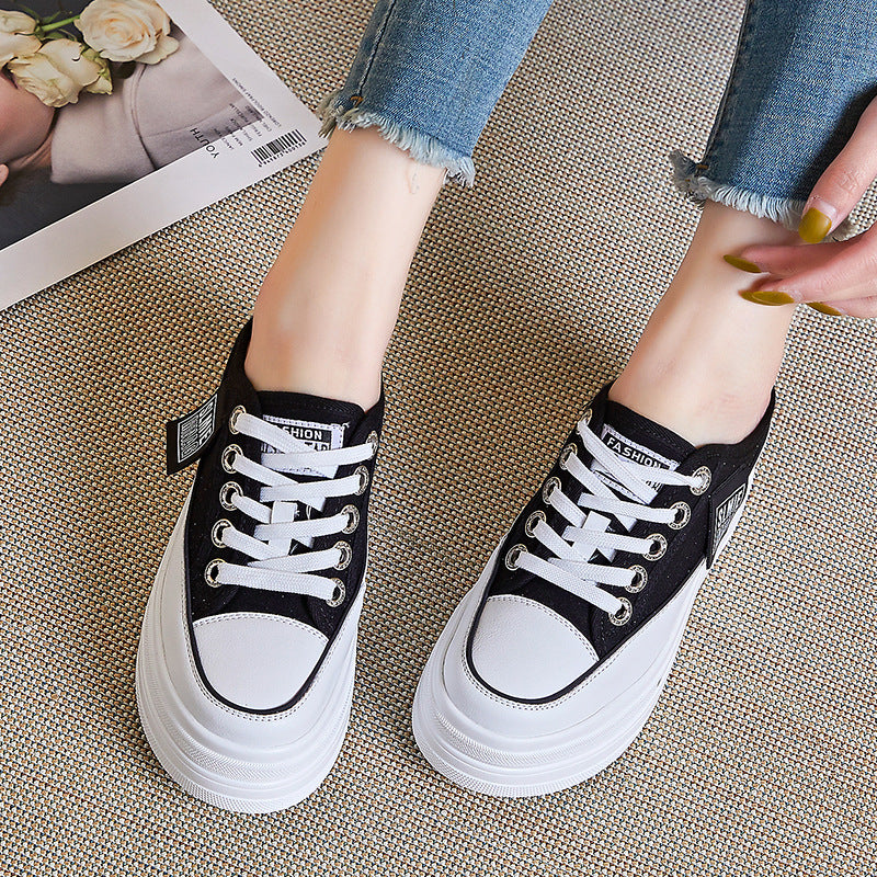 Fujin flip flops women 7.5cm Platform Slippers Denim Chunky Sneaker Casual Comfy Breathable Summer Shoes Women's slippers