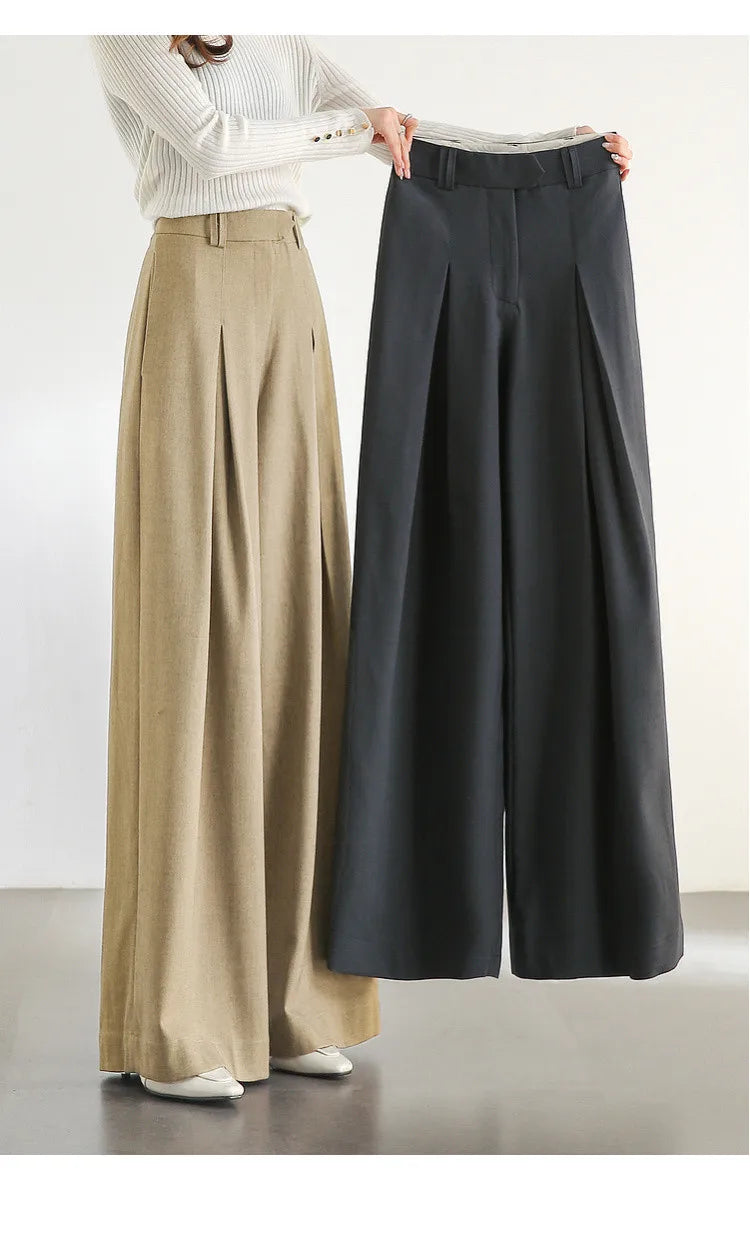 SENTUBILA Women Wide Leg Pants Office Lady Work Wear Trouser 2026 Spring Fashion Elegant Commute Full-length Pants 133K51993