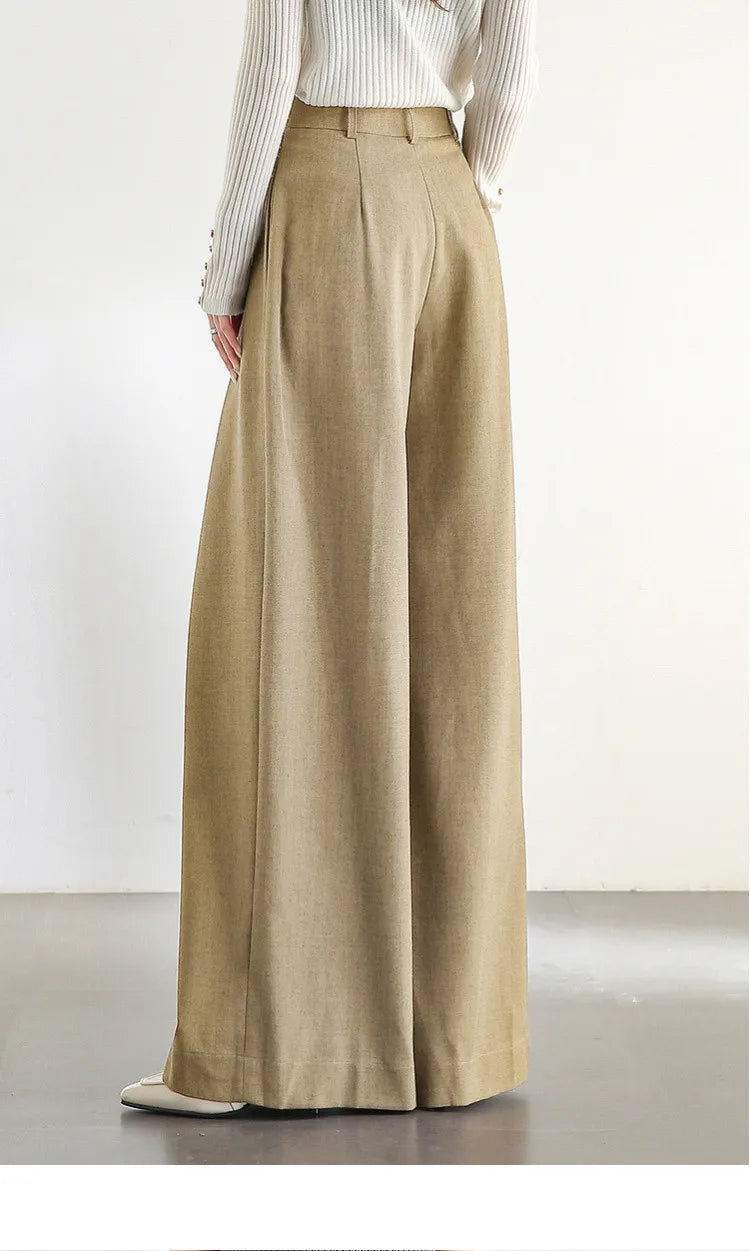 SENTUBILA Women Wide Leg Pants Office Lady Work Wear Trouser 2026 Spring Fashion Elegant Commute Full-length Pants 133K51993