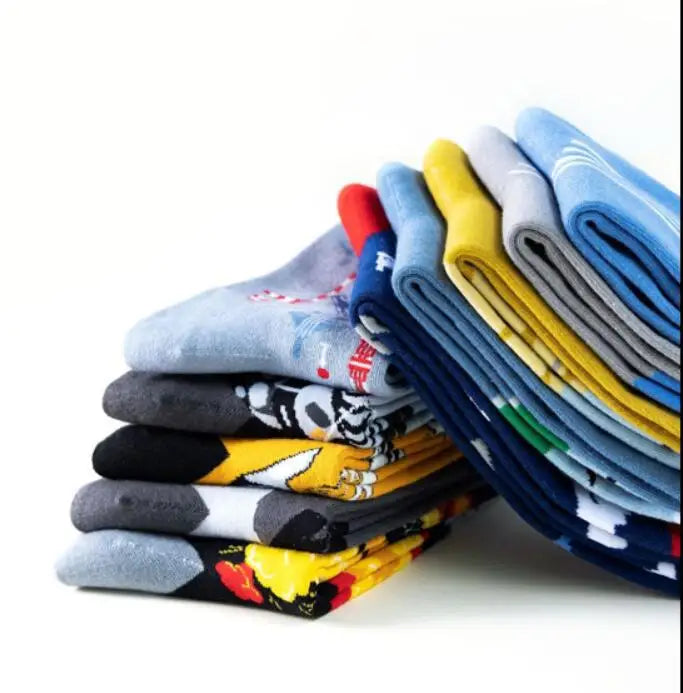 New Fighter Jet Fighter Carrier Aircraft Pattern Socks for Aviation Enthusiasts Stealth Men Crazy Party Crew Socks Cotton