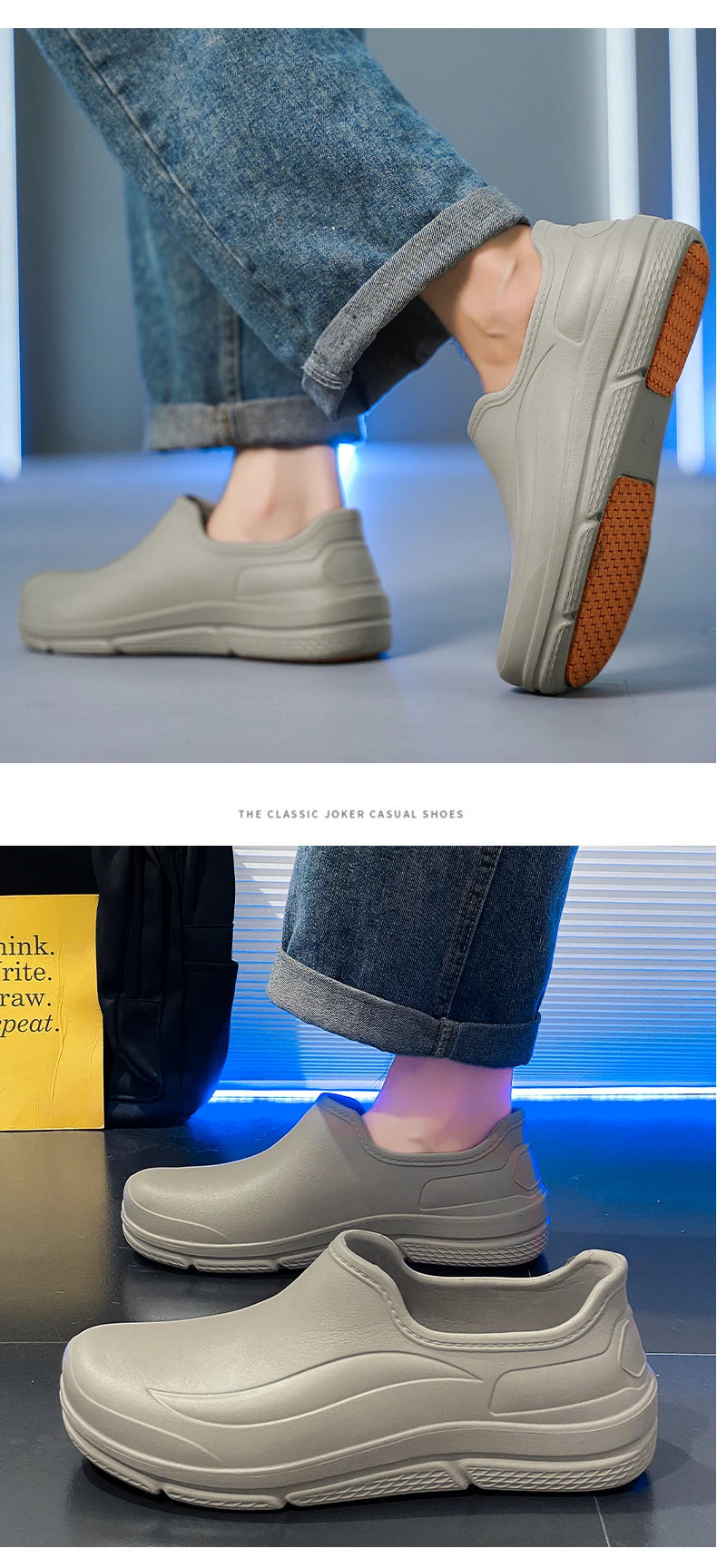 Summer Chef Shoes Anti Slip and Oil Proof Work Shoes Casual Lazy Slippers Soft Comfortable Beach Slippers Sandals Garden Shoes