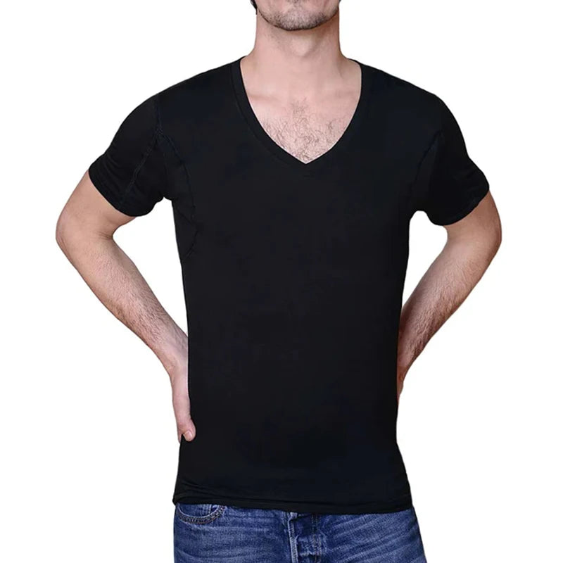 Dry Soft White Modal High Quality Luxury Bamboo Fabric Men  Resistant Under T Shirt Sweat Proof Undershirt