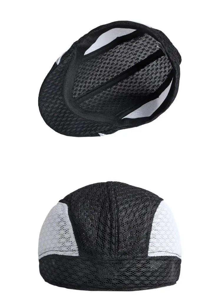 Big Head 58-61cm Summer Men Newsboy Breathable Cap Mesh Cabbie Golf Driving Sun Flat Beret Hats Caps Visors BAZAARHUBO