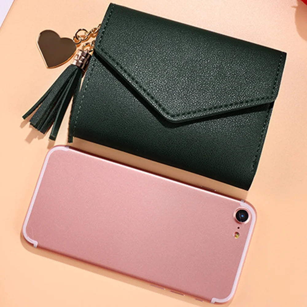 Purse Female Mini Wallet Cute Purse Pink Letter Pattern Slim Wallet RFID Blocking Credit Card Holder Coin Pocket ID Window