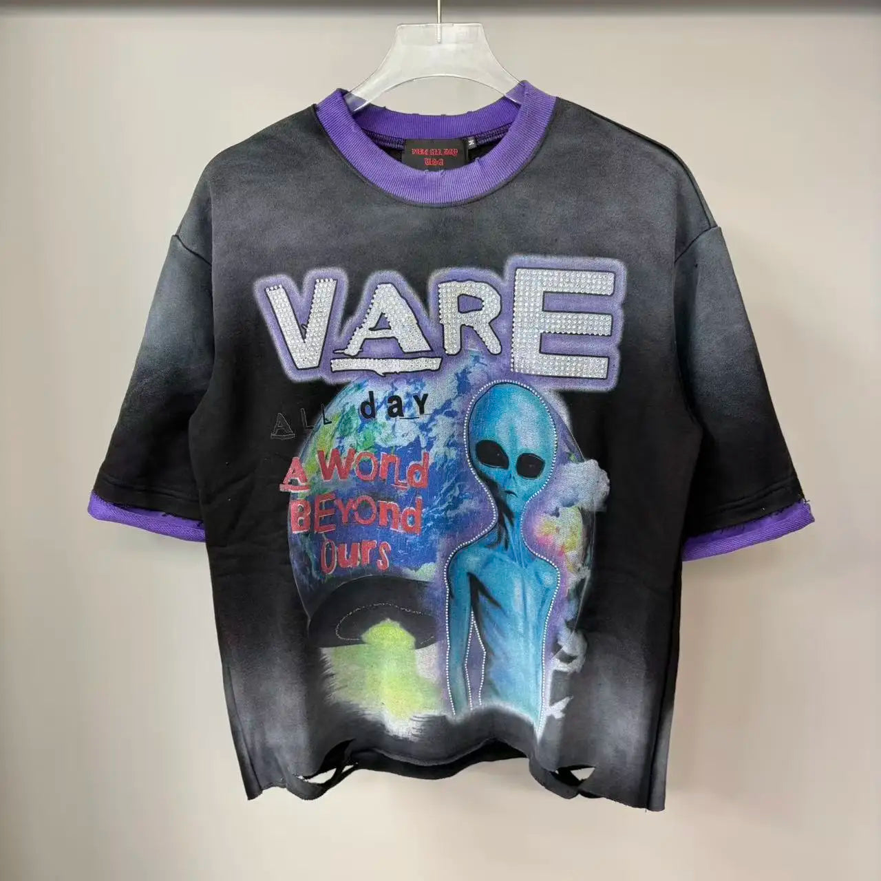 Streetwear Letter Rhinestone Cotton Short Sleeve Tshirts for Men and Women Harajuku Hip Hop Loose Shinning Diamond Tees Oversize