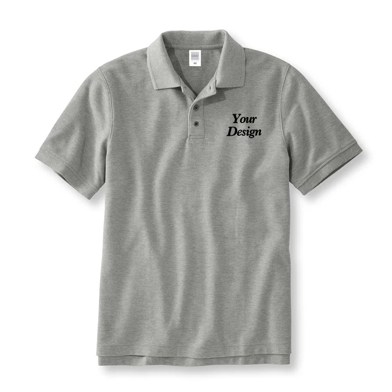 Quality Custom Polo 100% Cotton Print Your Brand Design Logo Company Group Team Slogan Text PoloShirt Work Wear Uniform 230gsm