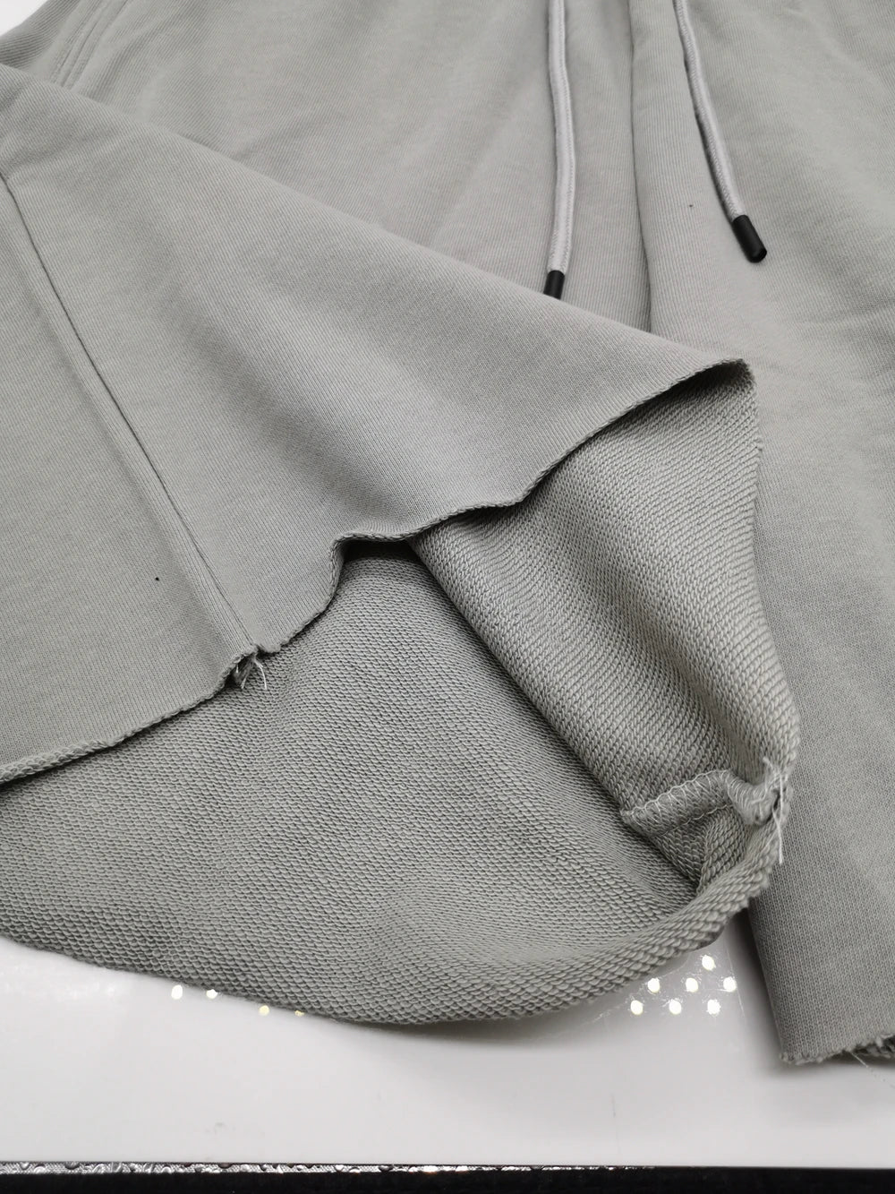 Men Cotton Shorts Thick 380g Bodybuilding Short Sweatpants Fitness Jogger Gym Men Kanye Grey West Shorts Black Zipper Pockets