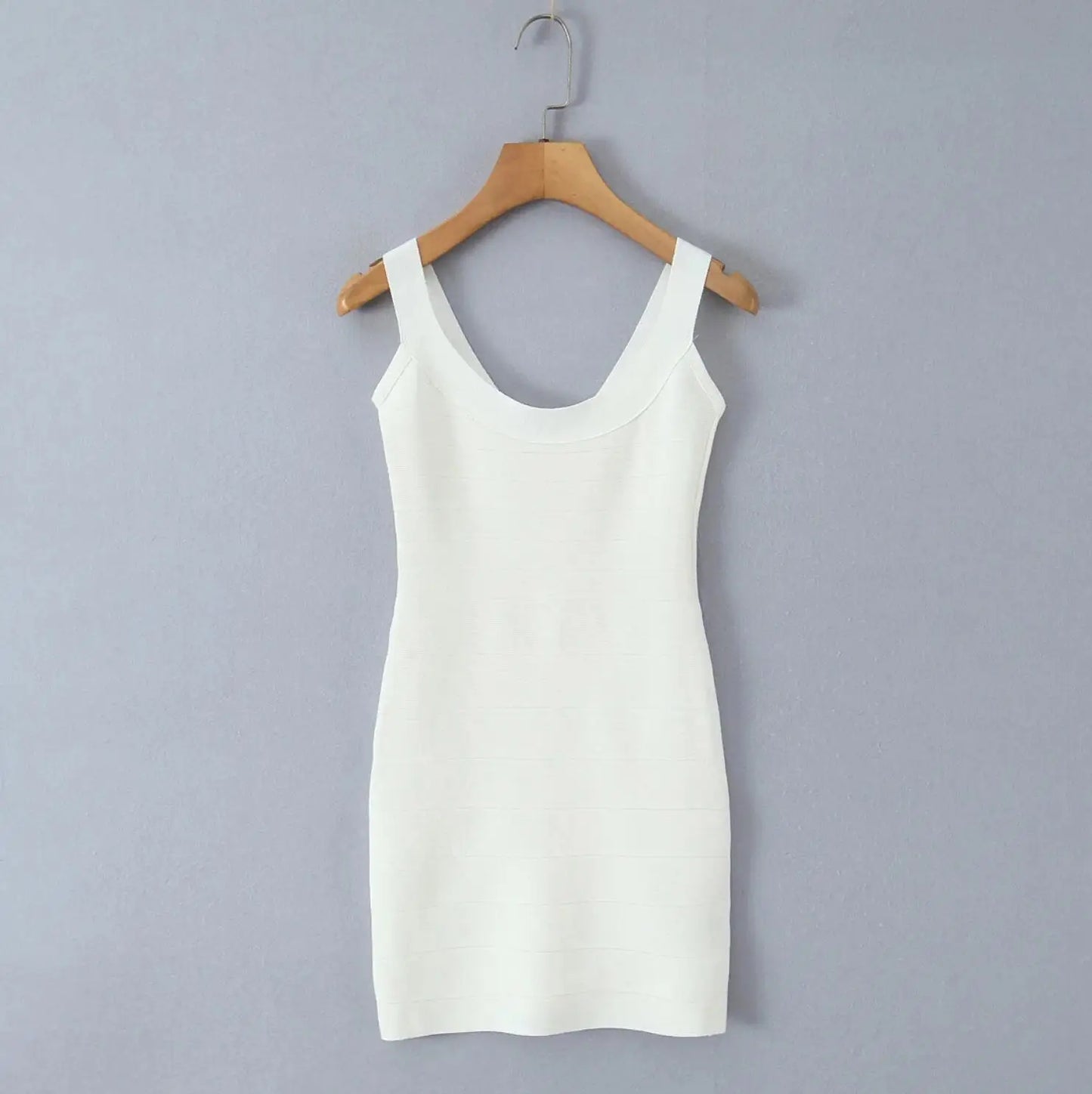 2025 Sexy O neck Knitted Mini Sling Dress Women Zipper Back Package Hips Short Tank Dresses Skinny Robe Orange Pink
