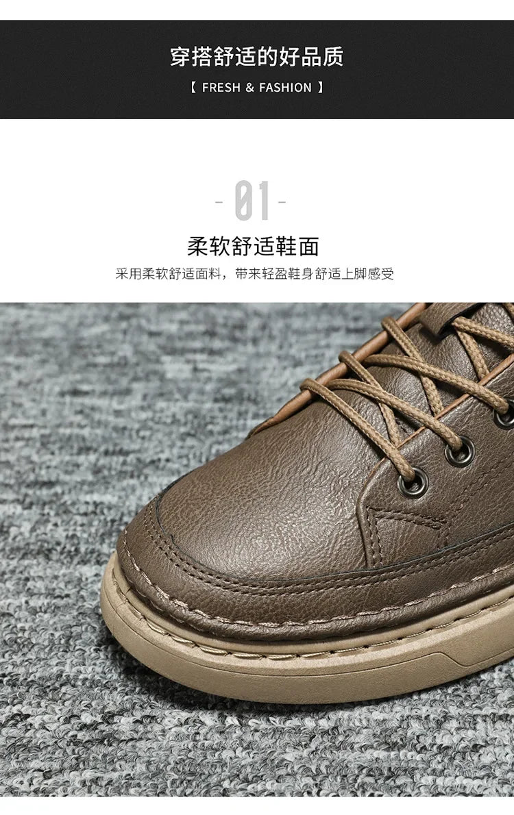 Man's Sneakers New Breathable Business Men Casual Shoes Autumn Non-slip Designer Black Leather Shoes for Men Zapatos Para Hombre