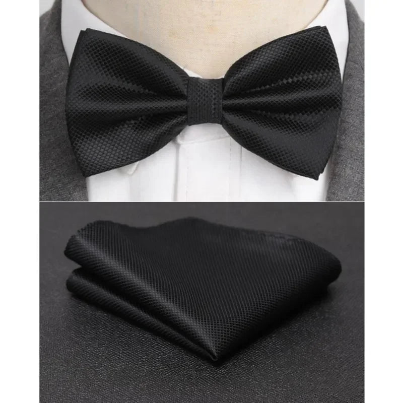 Men Bowtie Cravat Set Solid Fashion Butterfly Party Wedding Bow Ties Girls Formal Dress Tie Mens Bowknot Fashion Accessories BAZAARHUBO