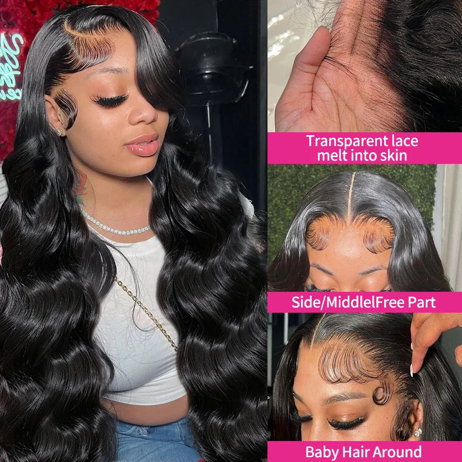 300 High Density Body Wave 13x6 HD Lace Frontal Wigs Human Hair 40 Inch 13x4 Body Wave Lace Front Wig For Women Brazilian Hair
