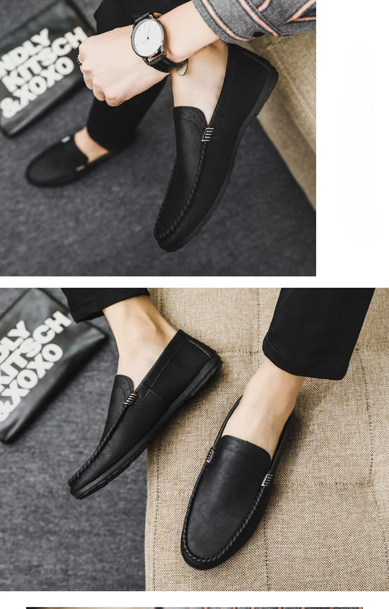 Black Leather Casual Social Shoe for Men Brown Cheap Clearance Liquidation New Dress Shoes Man Official Legitimate Gentleman 39