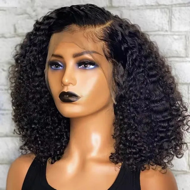 Short Bob Cut Deep Wave 13X4 Lace Frontal Synthetic Wigs For Black Women Cosplay Daily Party Preplucked With Baby Hair Hairline