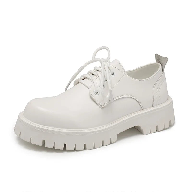 New Retro Dress British Style Head Derby Platform Business Inner Height Increase Commuter Casual Men's Leather Shoes