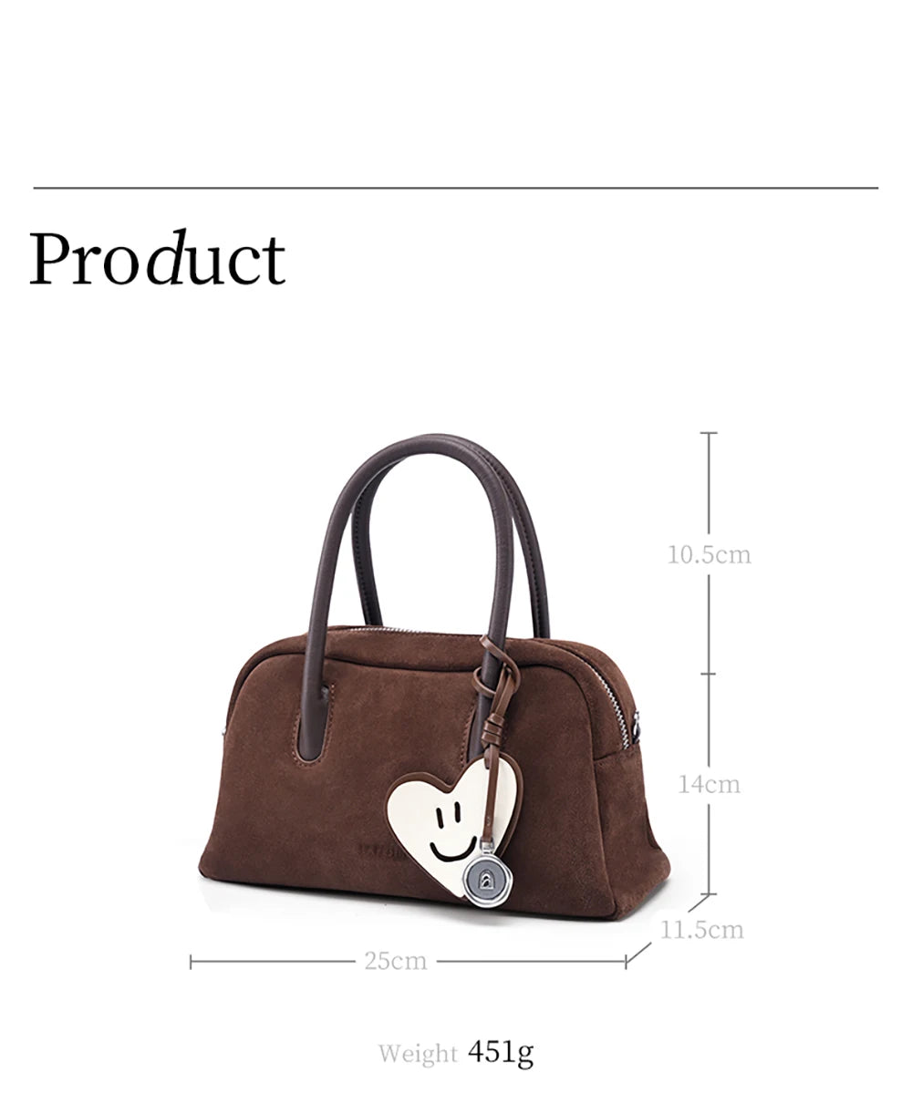 LA FESTIN Original Handbags New Suede Bag Commuter Women's Bag Luxury Shoulder Crossbody Bag Boston Bag Handheld Bag