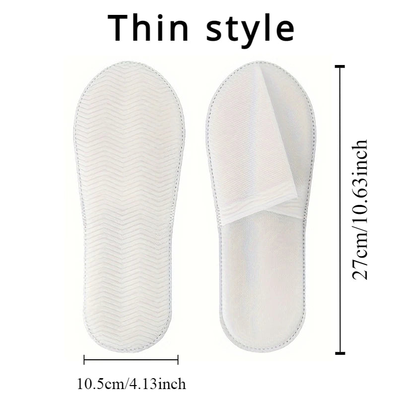1/5/10pairs Disposable Slippers For Hotel Family Travel Beauty Salon Guests Unisex Portable Non Slip Non-woven Fabric Indoor