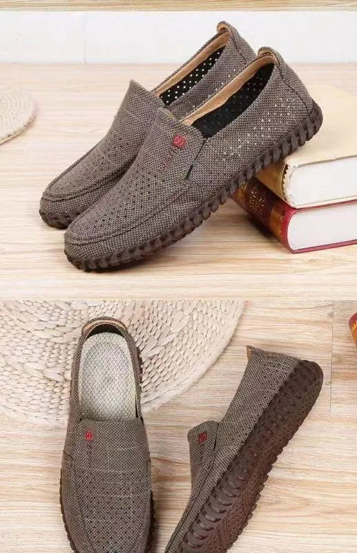 Men's Mesh Shoes Summer Hollow Out Breathable Casual Shoes Large Size Oxfords Bottom Work Shoes Soft Comfort  Flats Male Sneaker
