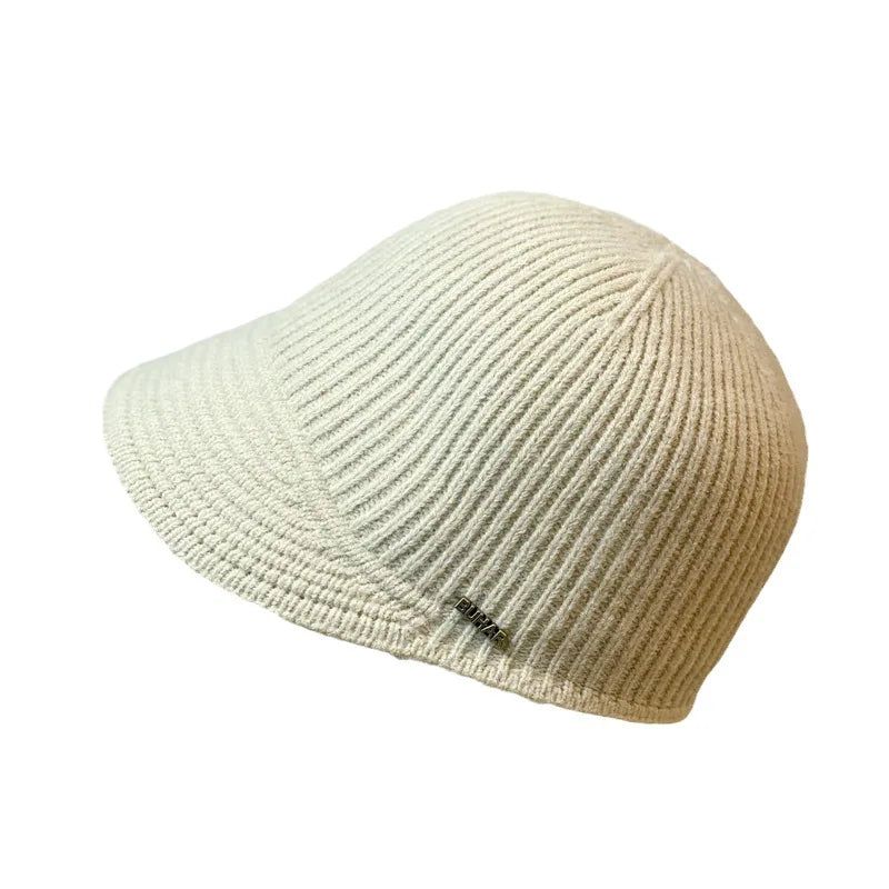Winter Knitted Baseball Cap for Women's Caps Designer Head Solid Color Women's Knitted Hat Outdoor Casual Equestrian Hat Female BAZAARHUBO