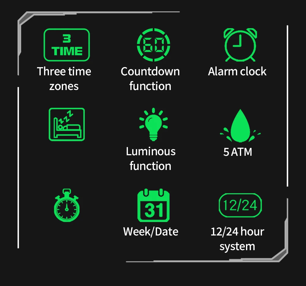 SANDA Men Watch Square Big Dial Waterproof Double Display Wristwatch Man Chronograph Digital Clock Men's Military Quartz Watches