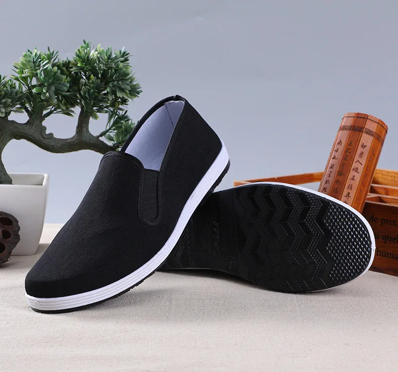 Beijing Men's Cloth Shoes New Style Work Shoes Rubber Sole Black Cloth Shoes One Step Work Shoes round Toe Breathable Wear Re...