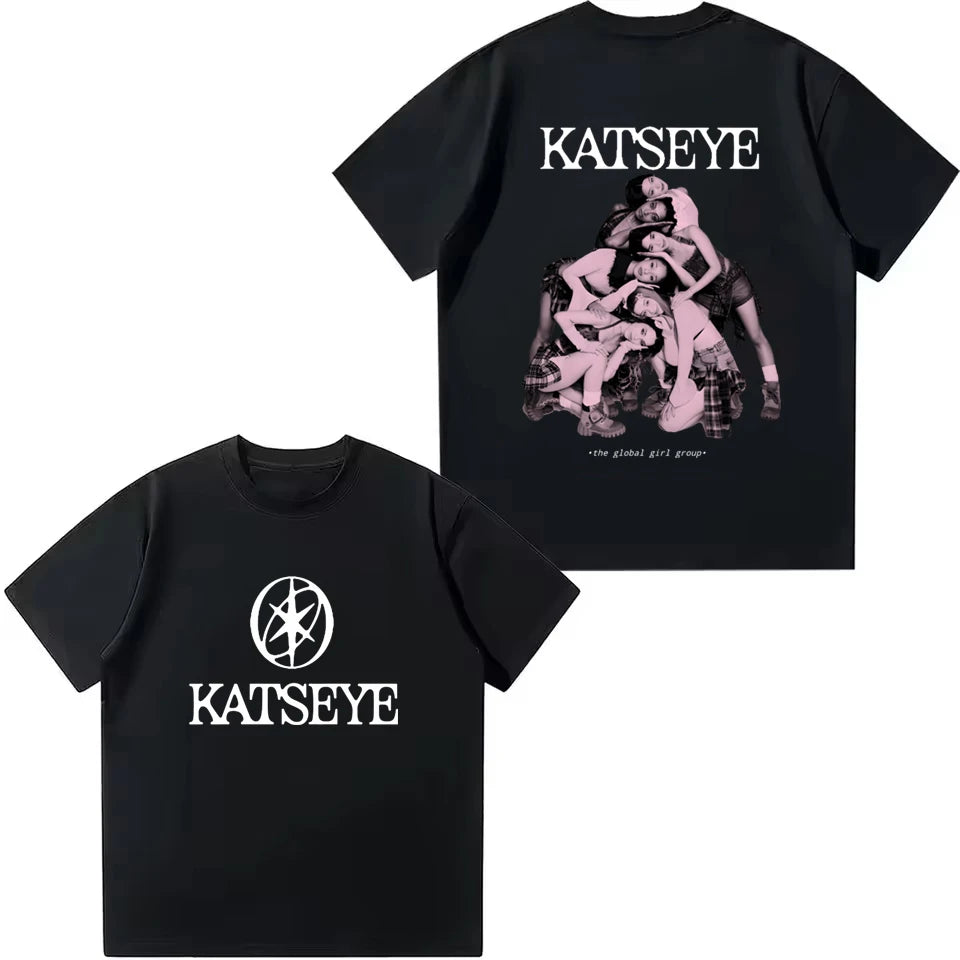 Kids T Shirt Girl Group Katseye Print Fashion Girls T Shirt Summer Casual Short Sleeve Tee Boys Clothes Children O-Neck Tee Tops