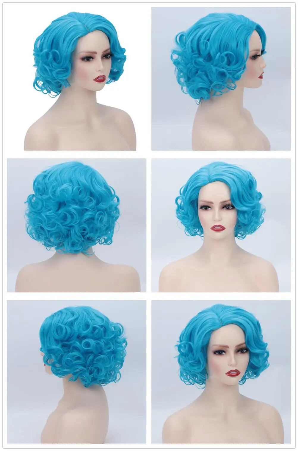 GNIMEGIL Synthetic Cosplay Wig Short Curly Hair Platinum Blonde Wigs for White Women Fluffy Curls Flip 60s Gatsby Hairstyle Wigs