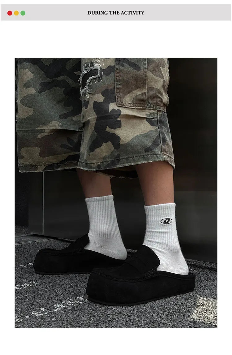 Suede Leather Open Back Casual Shoes Mules Men Backless Loafers Slippers Half Shoes Slip On Flats Vintage Man Slides Sandals