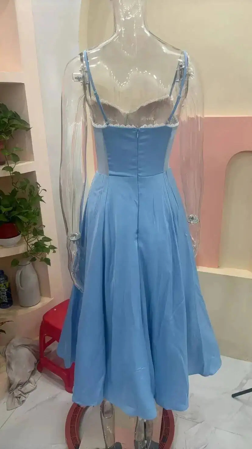 2026 Spring/summer High End Satin Strapless Heavy Industry French Waist Strap Sexy Hot Girl Medium Long Dress Women Elegant