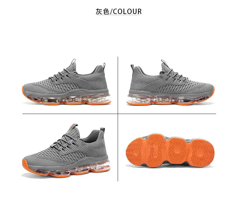 Men's Fashionable Versatile Outdoor Running Shoes Breathable Ultra-light Air Cushion Soft Bottom Sports Shoes Large Size