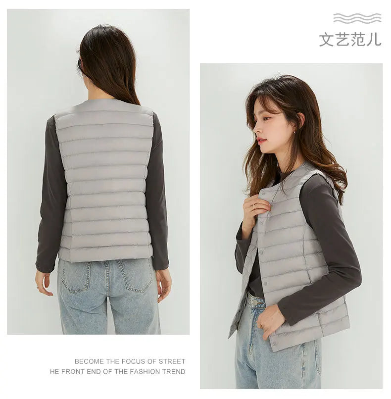 NewBang 90% Matte Fabric Womens Ultra Light Down Vest Waistcoat Sleeveless