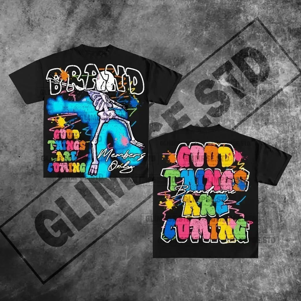 American Style Y2k Graphic t shirts Oversized Tops Goth Cotton T shirt Sweatshirt Harajuku Vintage Pro Choice Men Clothing