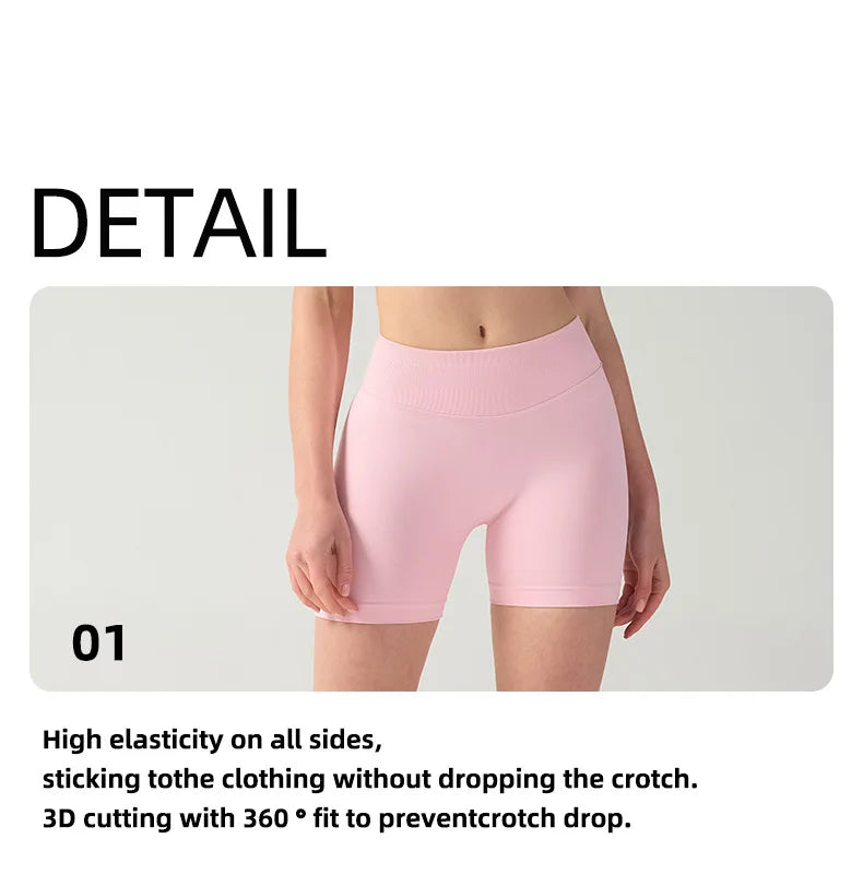 Pilates knit shorts medium intensity training high stretch peach hips no awkward lines casual fitness