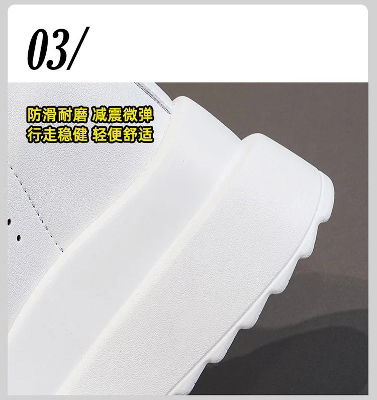 10cm Genuine Leather Women Vulcanize Women Summer Hidden High Heels Platform Wedge Spring Autumn Chunky Sneakers Shoes
