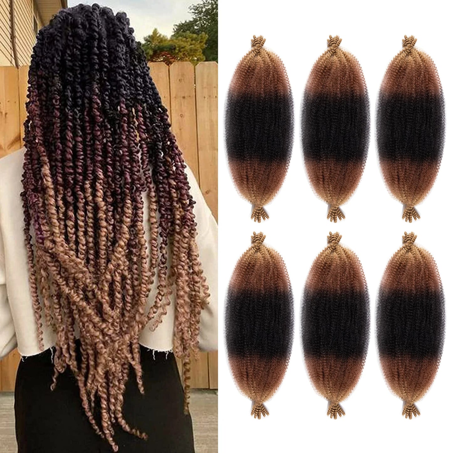 Pre-Separated Springy Afro Twist Hair Suitable for Damaged Soft Locs Synthetic Marley Twist Braiding Hair for Black Wome