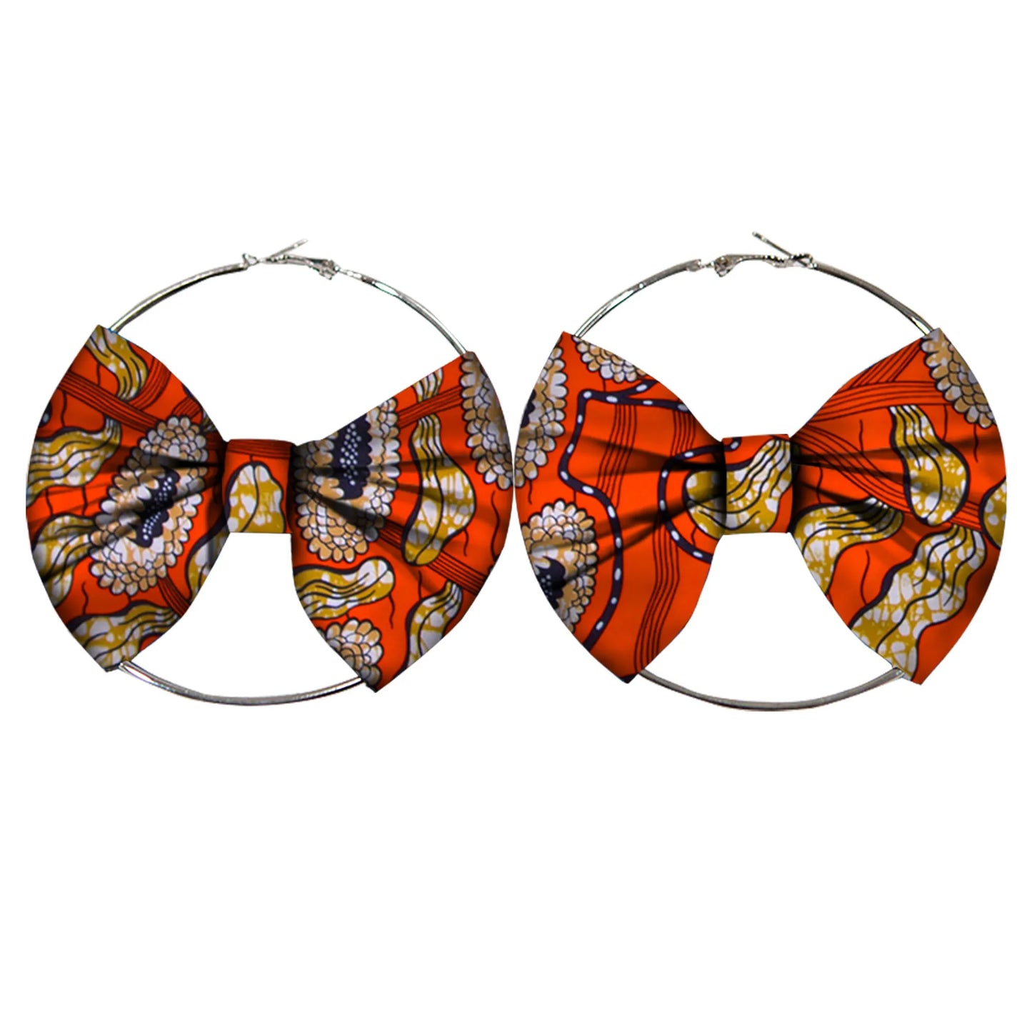 African Earrings Fashion Women Africa Handmade Statement Circle Jewellery Print Wax Fabric Accessories WYA078