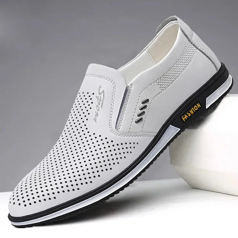 Leather Shoes Men Loafers Shoes 2026 Spring Summer Men Breathable Outdoor Casual Footwear Business Formal Single Shoes Sneakers