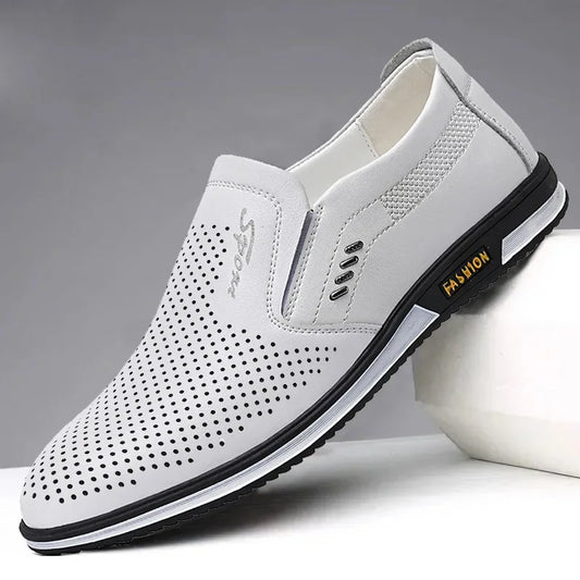 Leather Shoes Men Loafers Shoes 2026 Spring Summer Men Breathable Outdoor Casual Footwear Business Formal Single Shoes Sneakers