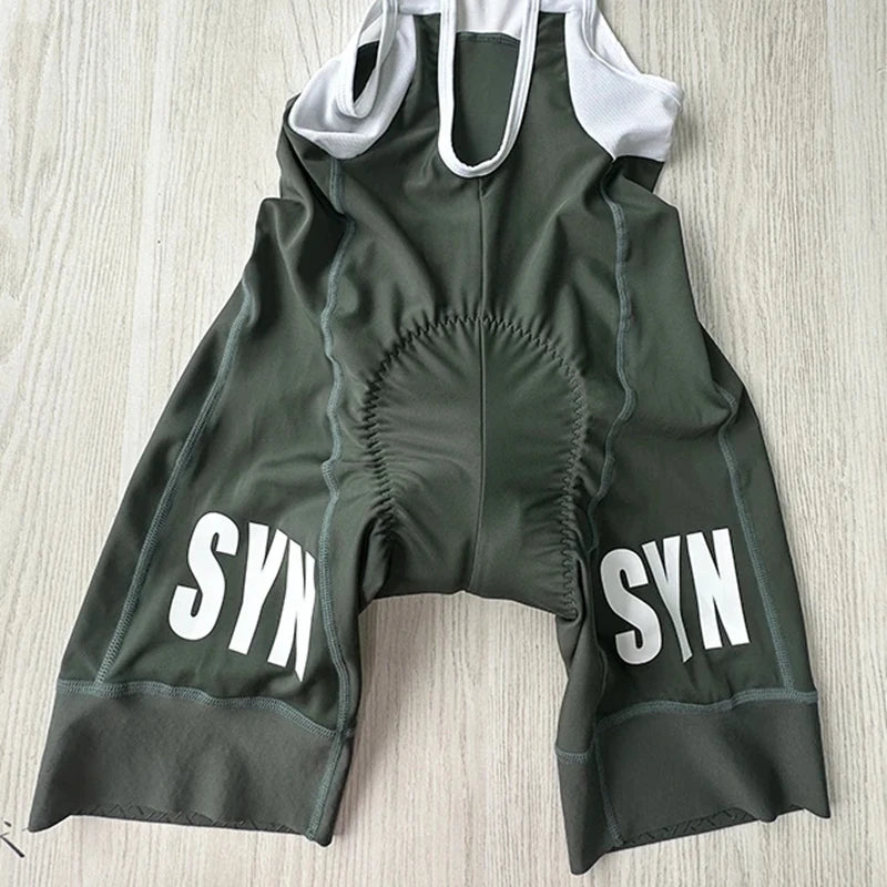 SYN Men's cycling sportswear summer set breathable sweat wicking short sleevecycling Jersey and high-quality Bib shorts