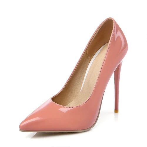 Fashion High Heels Women Pumps Shoes Brand Designer Point Toe Black Red White Nude Heeled Sexy Wedding Party Shoes Lady Big Size
