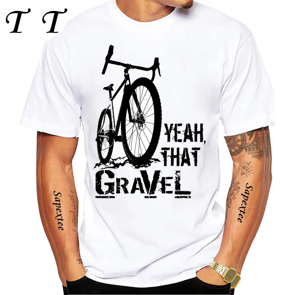 Travel On Gravel Bikepacking Print T-Shirt Summer Men Short Sleeve Funny Bicycle Sport Boy Tops Anatomy Bike Cycling Casual Tees