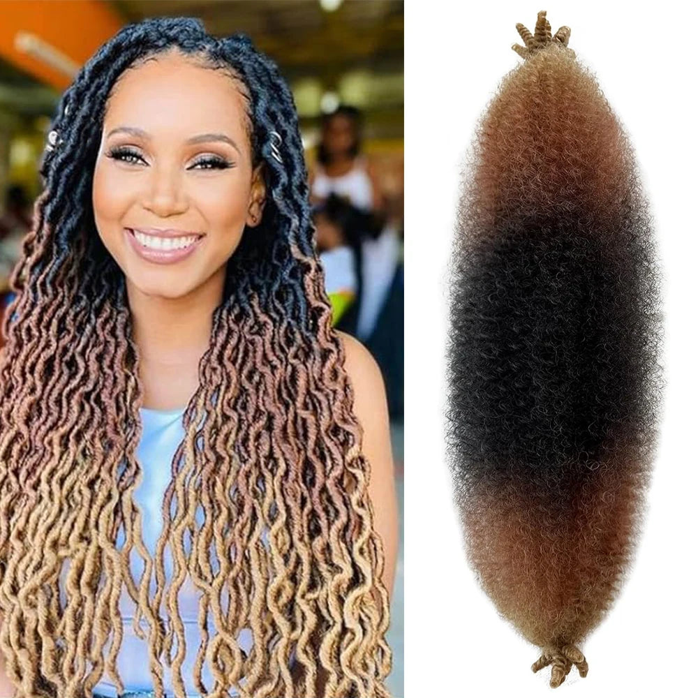 Pre-Separated Springy Afro Twist Hair 24 Inch 3 Tones Soft Locs Marley Twist Synthetic Braiding Hair Extension For Black Women