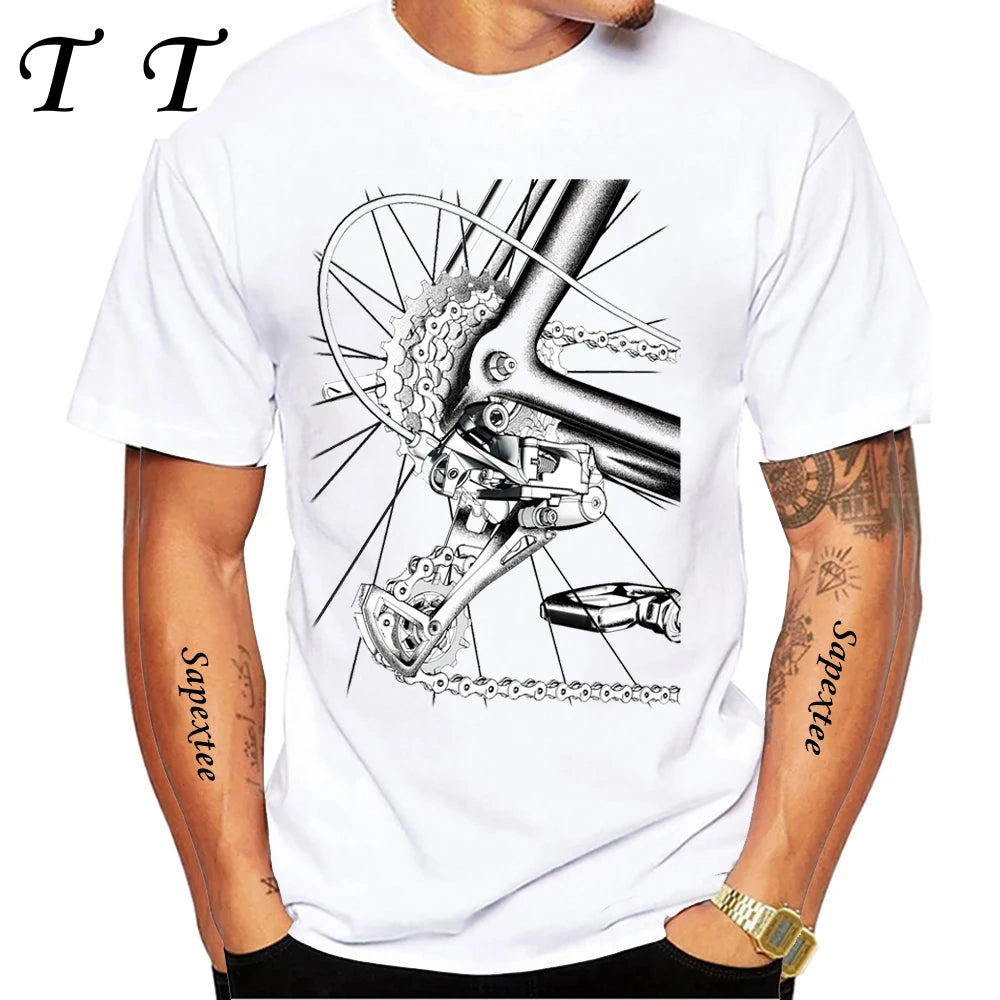 Travel On Gravel Bikepacking Print T-Shirt Summer Men Short Sleeve Funny Bicycle Sport Boy Tops Anatomy Bike Cycling Casual Tees