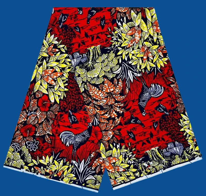 2025 Fashion Veritable African Wax Pagne Wax  100% Cotton Batik Tissu Wax Loincltoh Nigerial Dress 6yards for Sewing YG5-110-1