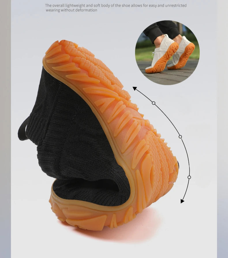 Minimalist Men's Barefoot Shoes Anti Slip Breathable Knitting Walking Shoes for Men Wear-resistant Lightweight Running Sneakers