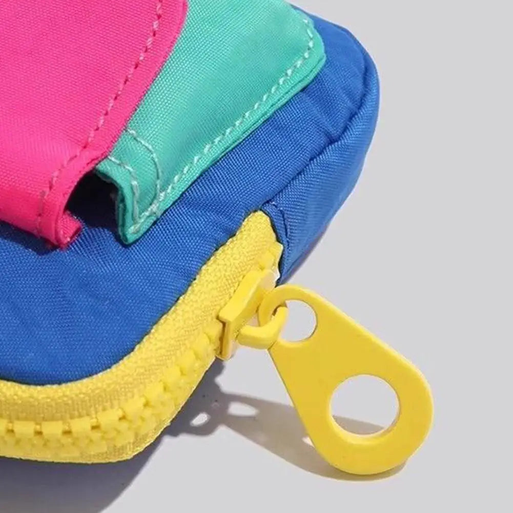 Dopamine Color Mini Wallet Keychain Coin Purse Mini Zipper Earphone Bag Cute Backpack Accessory Pendant Gift for Women
