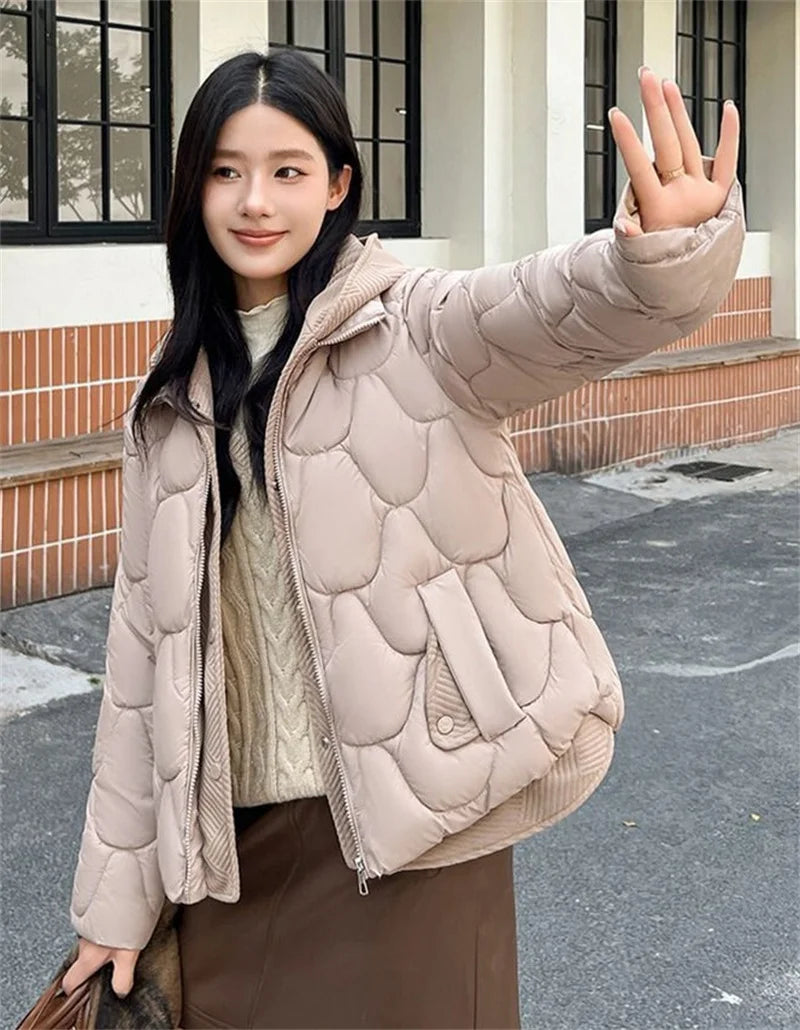 2025 Fashion Coats Korean Style Loose Comfort Quilted Coat Women Jacket Women Parkas Warm Jackets Casual Coat New Winter Clothes