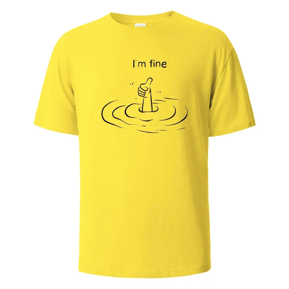 T'm Fine Print T-Shirt 100% Cotton Summer Tees For Men Women Oversize Casual Tops